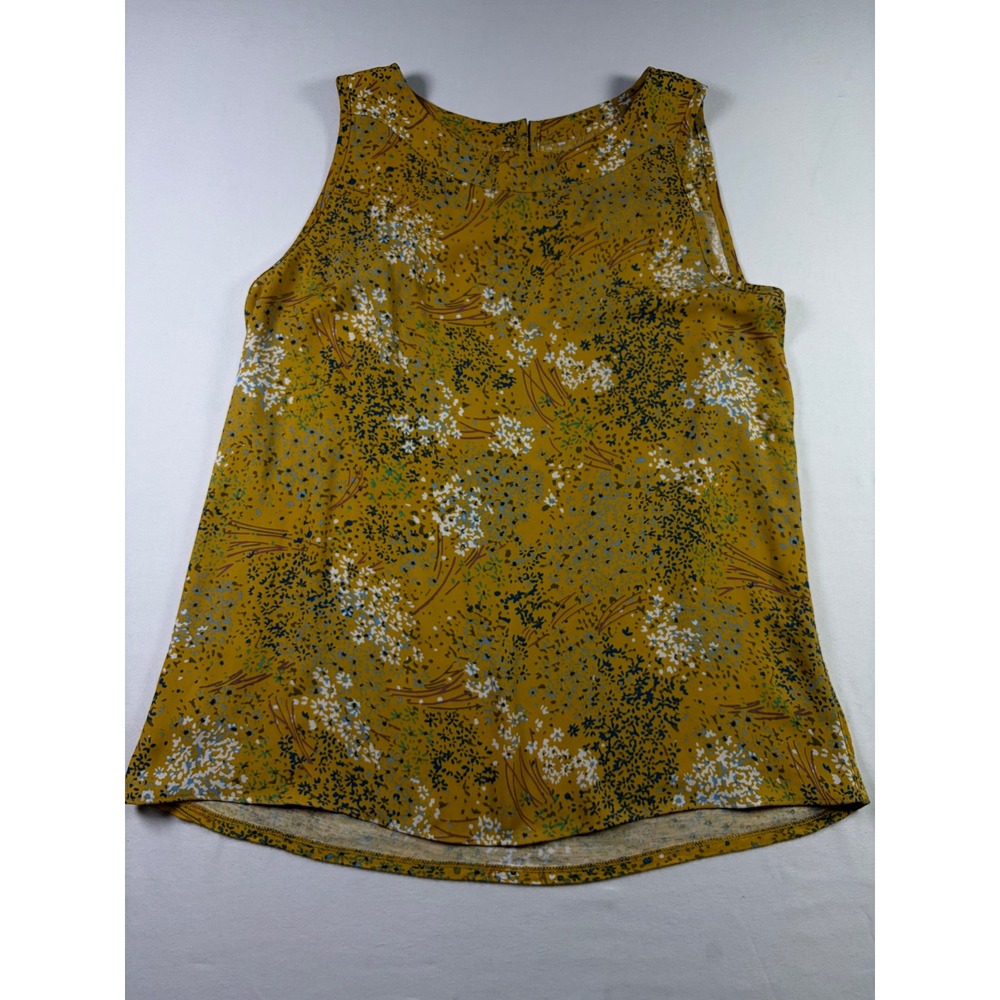 Mustard Yellow Boho Chic Sleeveless Floral Cottagecore Layering Blouse Women S